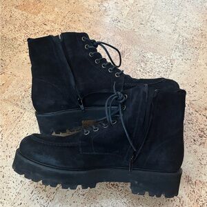Black Suede Platform Boots
